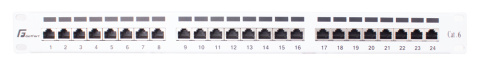 PATCH PANEL FTP CAT.6 24 PORTY SZARY PGF-6FTP24-B6-G GETFORT PATCH PANEL FTP CAT.6 24 PORTY SZARY PGF-6FTP24-B6-G GETFORT
