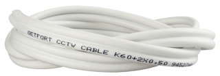 Przewód kabel koncentryczny z zasilaniem do CCTV BIAŁY K60+2x0,5mm2 GETFORT 100m