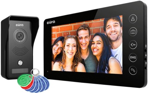 Wideodomofon EURA VDP-76A3 czarny monitor Wideodomofon EURA VDP-76A3 czarny monitor