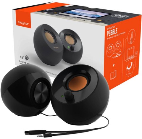 Głośniki komputerowe Creative Pebble 2.0 USB czarny Głośniki komputerowe Creative Pebble 2.0 USB czarny
