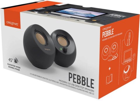 Głośniki komputerowe Creative Pebble 2.0 USB czarny Głośniki komputerowe Creative Pebble 2.0 USB czarny