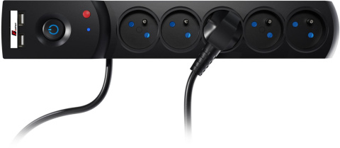 Listwa zasilająca antyprzepięciowa Getfort 5P 1,5m Czarna USB Listwa zasilająca antyprzepięciowa Getfort 5P 1,5m Czarna USB