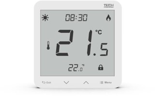 Przewodowy dwustanowy regulator pokojowy podtynkowy biały ST-297z v3 Tech sterowniki