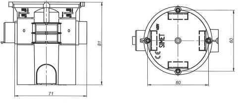 Puszka instalacyjna p/t 60 łączona, ekstra-głeboka S60GF pomarańczowa | 33008008 Simet Puszka instalacyjna p/t 60 łączona, ekstra-głeboka S60GF pomarańczowa | 33008008 Simet