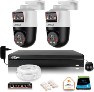Zestaw monitoringu IP Dahua 2 kamery obrotowe 2MP+2MP z dyskiem