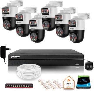 Zestaw monitoringu IP Dahua 6 kamer obrotowych 2MP+2MP z dyskiem