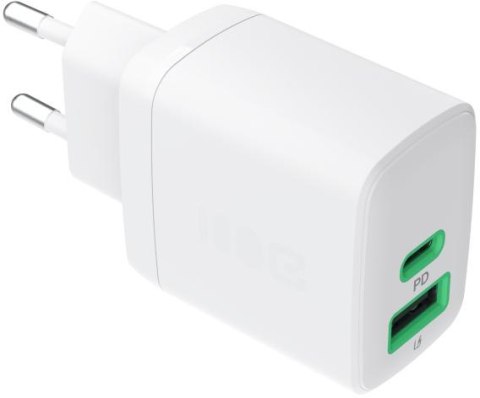 ŁADOWARKA SIECIOWA Greencell PowerSource Duo30 30W 1xUSB-C 1xUSB-A PD 3.0 QC 4.0+ biała ŁADOWARKA SIECIOWA Greencell PowerSource Duo30 30W 1xUSB-C 1xUSB-A PD 3.0 QC 4.0+ biała