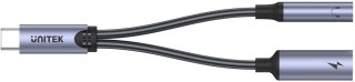 Unitek Adapter USB-C na minijack 3,5mm i USB-C 60W