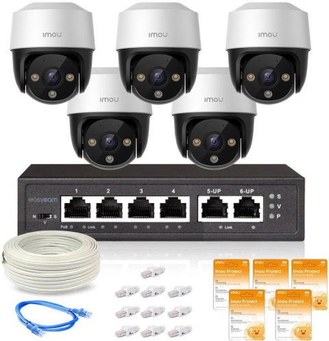 Zestaw 5 kamer IP Imou Cruiser 4MP POE z chmurą Imou Protect Basic Zestaw 5 kamer IP Imou Cruiser 4MP POE z chmurą Imou Protect Basic