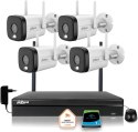 Zestaw monitoringu IP Dahua 4 Kamery WI-FI 3MPxsmart podwójne oświetlenie LED IR do 30m