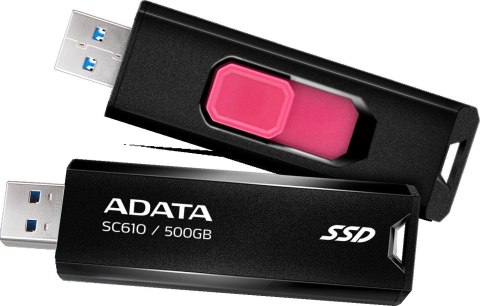 Dysk zewnętrzny SSD Adata SC610 500GB USB3.2A czarny Dysk zewnętrzny SSD Adata SC610 500GB USB3.2A czarny