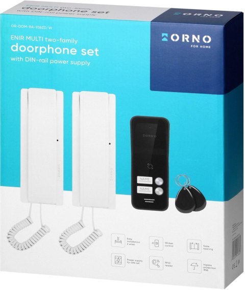 Domofon ORNO OR-DOM-BA-936ZD/W 2-żyłowy/2 rodzinny Domofon ORNO OR-DOM-BA-936ZD/W 2-żyłowy/2 rodzinny