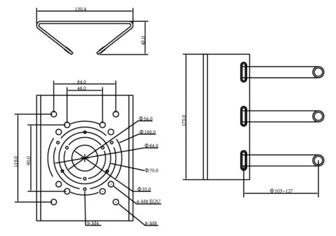 UCHWYT SŁUPOWY DAHUA PFA150-V2 UCHWYT SŁUPOWY DAHUA PFA150-V2