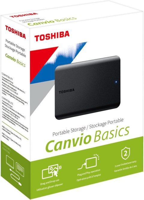Dysk Zewnętrzny TOSHIBA CANVIO BASICS 2.5inch 2TB External HDD USB 3.2 Gen 1 black Dysk Zewnętrzny TOSHIBA CANVIO BASICS 2.5inch 2TB External HDD USB 3.2 Gen 1 black