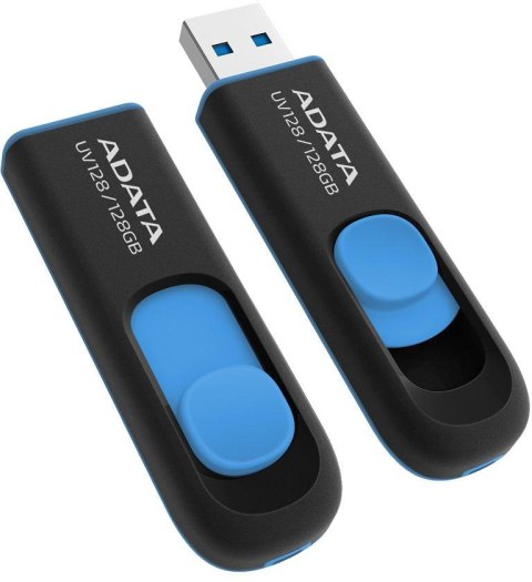 Adata Pendrive UV128 128GB USB 3.2 Gen1 czarno - niebieski Adata Pendrive UV128 128GB USB 3.2 Gen1 czarno - niebieski