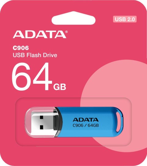 Adata Pendrive C906 64GB USB2.0 niebieski Adata Pendrive C906 64GB USB2.0 niebieski