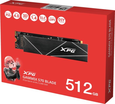 Dysk SSD Adata XPG GAMIX S70 BLADE 512GB PCIe Dysk SSD Adata XPG GAMIX S70 BLADE 512GB PCIe