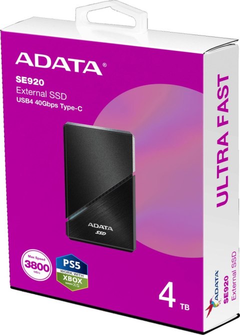 Dysk SSD Adata SE920 4TB USB4C 3800/3700 MB/s Black Dysk SSD Adata SE920 4TB USB4C 3800/3700 MB/s Black