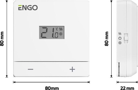 ENGO Controls EASY-230W - Regulator temperatury, 230V, biały, dobowy, natynkowy ENGO Controls EASY-230W - Regulator temperatury, 230V, biały, dobowy, natynkowy