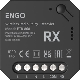 ENGO Controls ETR-868 - Przekaźnik bezprzewodowy EngoLink, sterowany radiowo, 868Mhz, 230V