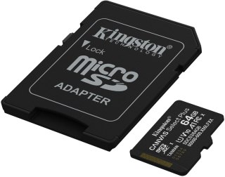 Karta pamięci microSD 64GB Kingston Canvas Select Plus microSDXC C10 UHS-1 64GB