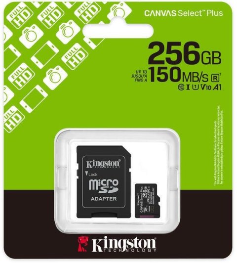 Karta pamięci microSD Kingston Canvas Select Plus microSDXC C10 UHS-I 256GB Karta pamięci microSD Kingston Canvas Select Plus microSDXC C10 UHS-I 256GB
