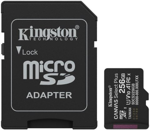 Karta pamięci microSD Kingston Canvas Select Plus microSDXC C10 UHS-I 256GB Karta pamięci microSD Kingston Canvas Select Plus microSDXC C10 UHS-I 256GB