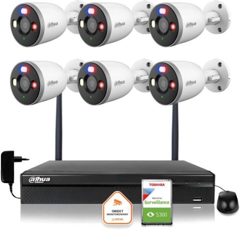 Zestaw monitoringu IP Dahua 6 Kamer WI-FI 5MPx 2K F5D-PV-0280B aktywne odtraszanie LED IR do 30m Zestaw monitoringu IP Dahua 6 Kamer WI-FI 5MPx 2K F5D-PV-0280B aktywne odtraszanie LED IR do 30m