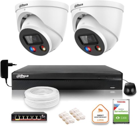 Zestaw monitoringu IP Dahua TIOC 5mpx 2K 2 kamery IPC-HDW3549H-AS-PV-0280B-S5 rejestrator z dyskiem do pracy ciągłej Zestaw monitoringu IP Dahua TIOC 5mpx 2K 2 kamery IPC-HDW3549H-AS-PV-0280B-S5 rejestrator z dyskiem do pracy ciągłej