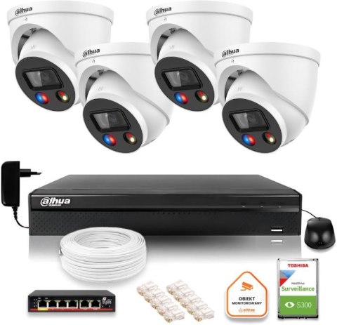 Zestaw monitoringu IP Dahua TIOC 5mpx 2K 4 kamery IPC-HDW3549H-AS-PV-0280B-S5 rejestrator z dyskiem do pracy ciągłej Zestaw monitoringu IP Dahua TIOC 5mpx 2K 4 kamery IPC-HDW3549H-AS-PV-0280B-S5 rejestrator z dyskiem do pracy ciągłej