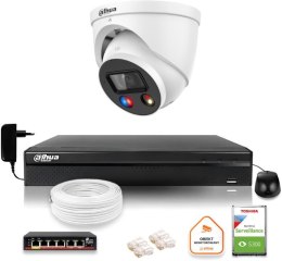 Zestaw monitoringu IP Dahua TIOC 8mpx 4K kamera IPC-HDW3849H-AS-PV-0280B-S5 rejestrator z dyskiem do pracy ciągłej