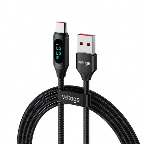 Kabel USB-A / USB-C Voltage PowerDisplay 66W 100cm czarny Kabel USB-A / USB-C Voltage PowerDisplay 66W 100cm czarny