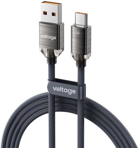 Kabel USB-A / USB-C Voltage PureCrystal 66W 100cm czarny Kabel USB-A / USB-C Voltage PureCrystal 66W 100cm czarny