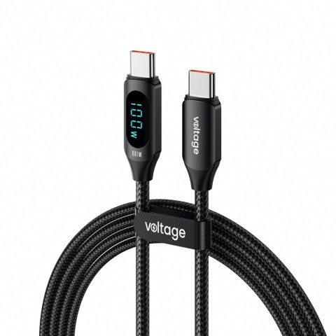 Kabel USB-C / USB-C Voltage PowerDisplay 100W PD 100cm czarny Kabel USB-C / USB-C Voltage PowerDisplay 100W PD 100cm czarny