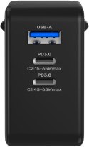 Ładowarka sieciowa Unitek GaN, PD 65W, podróżna, 3 porty