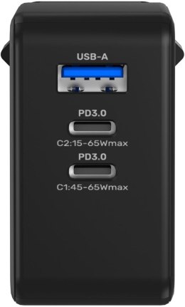 Ładowarka sieciowa Unitek GaN, PD 65W, podróżna, 3 porty