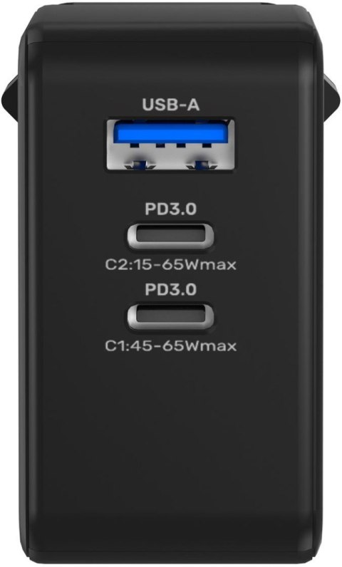 Ładowarka sieciowa Unitek GaN, PD 65W, podróżna, 3 porty Ładowarka sieciowa Unitek GaN, PD 65W, podróżna, 3 porty