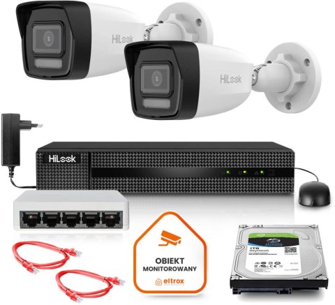 Zestaw monitoringu Hilook 2 kamery IP IPCAM-B8-30DL z dyskiem 2TB Zestaw monitoringu Hilook 2 kamery IP IPCAM-B8-30DL z dyskiem 2TB