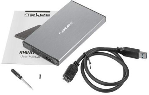 Zewnętrzna obudowa dysku Natec Rhino GO SATA 2.5cala USB 3.0 Szary Zewnętrzna obudowa dysku Natec Rhino GO SATA 2.5cala USB 3.0 Szary