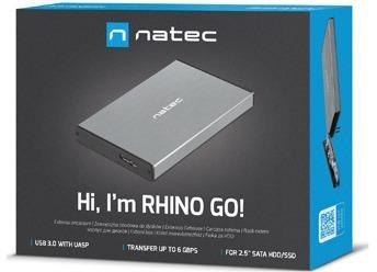 Zewnętrzna obudowa dysku Natec Rhino GO SATA 2.5cala USB 3.0 Szary Zewnętrzna obudowa dysku Natec Rhino GO SATA 2.5cala USB 3.0 Szary