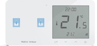 Przewodowy regulator pokojowy z włącznikiem rolet biały WZR-02ML Tech Sterowniki