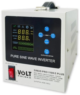 Przetwornica VOLT POLSKA SINUSPRO 1100E PLUS 12/230V (700/1100W) [AGM, GEL, LiFePO4