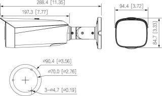 Kamera IP DAHUA IPC-HFW3849T1-AS-PV-0280B-PRO-BLACK