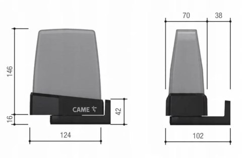 Lampa ostrzegawcza CAME KRX1FXSW BIAŁA 24/230V (806LA-0020)